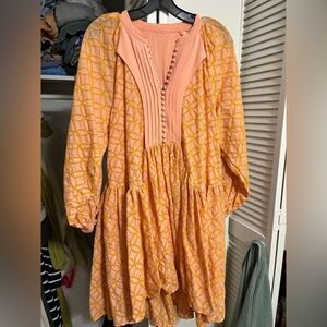 Orange and Pink Patterned Dress